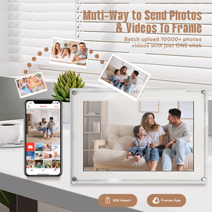 חדש אקריליק framo תמונה דיגיטלית מסגרת wifi 10.1 אינץ מסך מגע תמונה דיגיטלית <span class=keywords><strong>fram</strong></span> סיבוב אוטומטי מסגרת תמונה אלקטרונית - Product Image 3