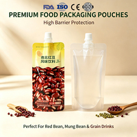 Pochette souple à bec verseur de 10 cm (largeur) x 16 cm (longueur) + 5 cm (profondeur), 90 microns, sac alimentaire de 100 g pour boisson aromatisée aux haricots rouges, impression personnalisée