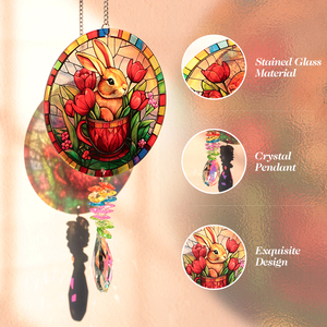 Colgante de Cristal de Colores con Diseño Art Deco de Conejo Adorable, Estilo Alicia en el País de las Maravillas, con Gancho, Atrapasueños, Superventas - Product Image 2