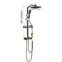 Top 1 Ensemble de Douche de Salle de Bain Moderne de Luxe avec Système de Douche à Pluie Carrée, Mitigeur Bain-Douche en Laiton, et Kits de Douche Encastrés