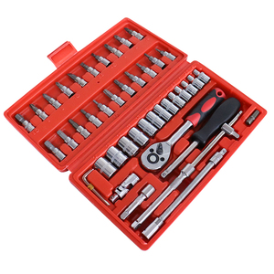 Rynex 46 pcs 1/4 sửa chữa xe hộp công cụ cờ lê Chrome Vanadi dụng cụ cầm tay và Ratchet cờ lê ổ cắm Bộ - Product Image 5