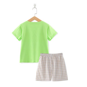 طقم ملابس أطفال قطني مطرز بأكمام قصيرة من Puresun، مزين بتطريز الشاحنات، رائج البيع للأولاد - Product Image 3