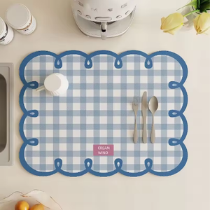 Tapis de séchage de vaisselle carré, écologique, en caoutchouc, super absorbant, découpable, résistant à la chaleur, durable, non toxique, réutilisable, mignon, épaisseur 2,3 mm - Product Image 3