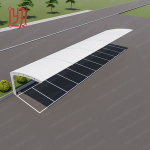 Tente de stationnement automobile en tissu tendu avec structure en acier et toit en membrane, auvent de protection pour voiture et abri tendu en PTFE - Product Image 3