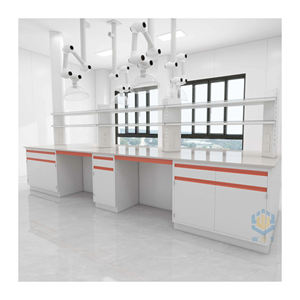 Tavolo da lavoro di laboratorio in acciaio inossidabile resistente science <span class=keywords><strong>lab</strong></span> mobilia esperimento fisico banco da lavoro con cassetti - Product Image 1