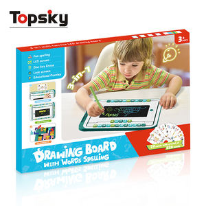 Tablero de dibujo de ortografía 3 en 1 de plástico, juguetes de pintura para niños, tablero de práctica de escritura de aprendizaje temprano con rompecabezas y juguetes de pantalla de bloqueo - Product Image 6