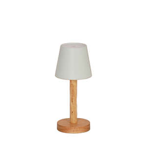 Modern LED USB Desk & Bedside <b>Lamp</b> Creative Wood Base with Fabric Shade Dimmable & <b>Remote</b> <b>Control</b> for Night Reading - Product Image 1
