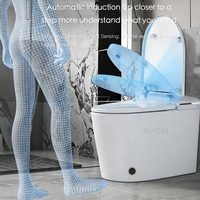 WC intelligent avec bidet intégré, allongé, 1000g, MaP, ouverture/fermeture automatique, chasse d'eau automatique, auto-nettoyant, siège chauffant, à poser au sol, vente en gros