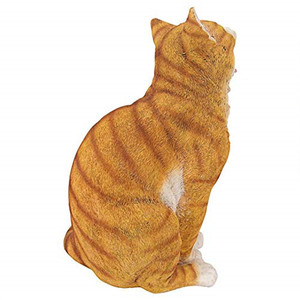 Hars Kat Standbeeld Lui Daze Kitty Yawning Kat Tuin Decor Standbeeld, Oranje Tabby