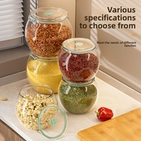 Conteneur à riz en plastique transparent hermétique, pot de stockage alimentaire de cuisine, boîte de conservation anti-poussière avec couvercle en forme d'écorce de mandarine