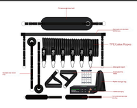 Kit de Entrenamiento Físico Ajustable para el Hogar, Cuerda de Resistencia Elástica, Barra de Estiramiento para Rehabilitación, Equipo de Yoga y Pilates