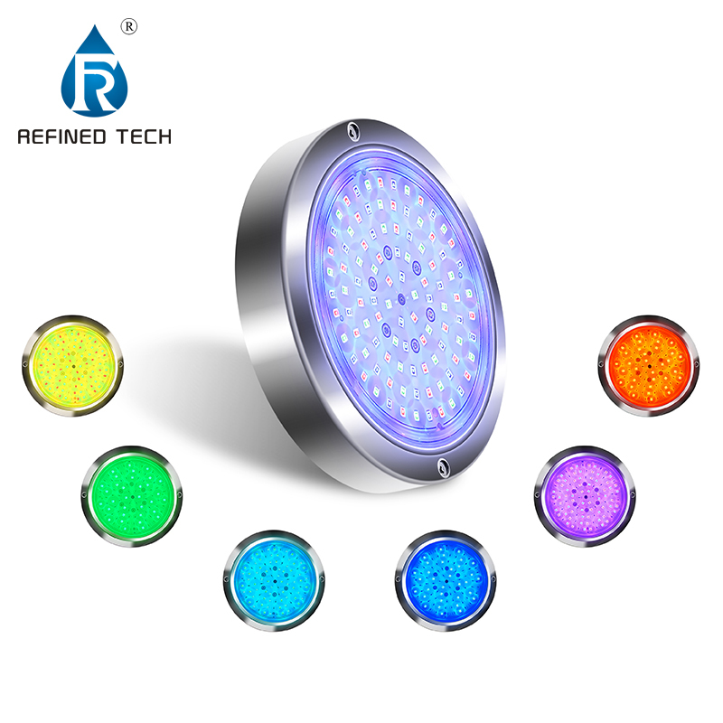 Refined 316L SS Customized Backyard Villa Gym 12v Ip68 Waterproof Underwater Swimming Pool Decoration Led Rgb Swim Pool Lights