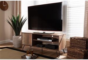 ขาตั้งทีวีไม้โอ๊คแบบชนบท1ประตูสำหรับสตูดิโอไม้โอ๊คสไตล์โมเดิร์นและร่วมสมัย - Product Image 2