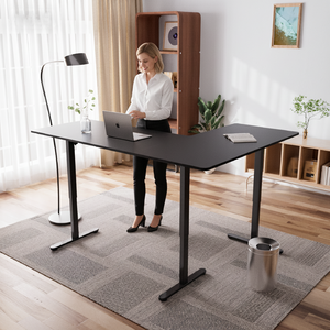 보스 현대 L 자형 전기 높이 조절 싱글 모터 앉아 스탠드 사무실 책상 하이 퀄리티 - Product Image 2