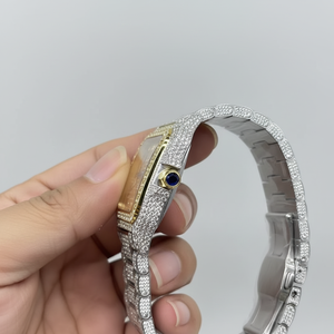 Montre Bling entièrement glacée avec bracelet en acier inoxydable et montre de luxe en diamant Moissanite de qualité supérieure pour homme au design hip hop - Product Image 1