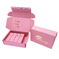 Caja de Envío Plegable con Acabado en Lámina Rosa Personalizada, para Ropa, Lencería, Pestañas, Regalos, Embalaje