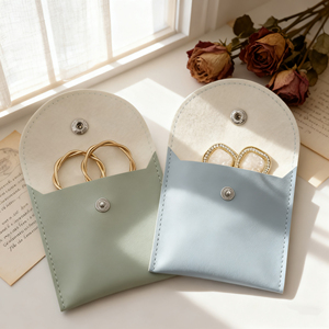 Pochette de rangement élégante en cuir PU de luxe pour bijoux, vente en gros - Product Image 6