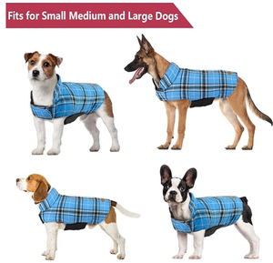 Rahat İngiliz tarzı ekose köpek yelek su geçirmez rüzgar kış Coat sıcak köpek giyim soğuk hava için popüler giyim - Product Image 2