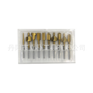 Mr Drill 10-Piece Carbide Milling Cutter Set Tiain Coated For Cnc <b>Machining</b> Center HRC60 - Product Image 1