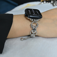 Gran oferta, correa de acero inoxidable ajustable, correa de cadena Simple de lujo para Apple Watch y IWatch Series