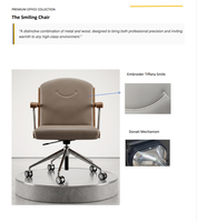 Chaise de bureau en cuir PU économique - Design scandinave, pivotante, réglable en hauteur, pour bureau et télétravail