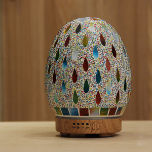 Nuove uscite 2023 perle di goccia di pioggia mosaico di vetro diffusore di aromi umidificatore elettrodomestici di qualità dell'aria con luce a LED per la casa - Product Image 5