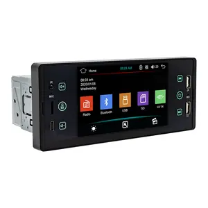 5-Zoll-HD-IPS-Bildschirm 1Din Autoradio-Video Cinch-Audio BT5.0 USB Schnell ladung TF FM Aux-In Multimedia-Autoradio MP5-Player