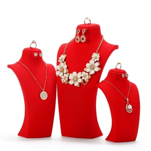 Expositor de Joyería de Cuero de Lujo Personalizado al por Mayor en Negro, Verde, Blanco y Gris con Maniquí para Exhibición de Collares, Hecho en China - Product Image 6