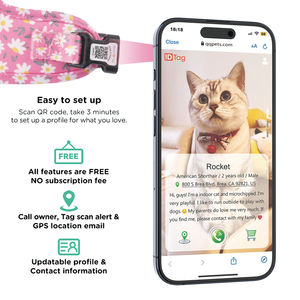 QPETTSカスタム子犬犬猫ベストハーネス調整可能な通気性バックルQRコード名タグ付きパーソナライズIDペット用ハーネス - Product Image 3