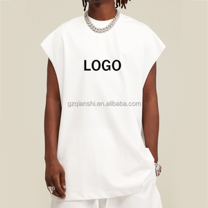 เสื้อยืดแขนกุดคอกลมทรงบ็อกซี่ผ้าคอตตอนออร์แกนิค 100% คุณภาพสูง พิมพ์ลายตามสั่ง OEM สำหรับผู้ชาย สไตล์สตรีทแวร์ฤดูร้อน - Product Image 2