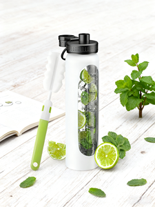 Bouteilles d'eau <span class=keywords><strong>en</strong></span> <span class=keywords><strong>verre</strong></span> avec <span class=keywords><strong>paille</strong></span>, manchon <span class=keywords><strong>en</strong></span> silicone anti-fuite de 32 oz, pour gobelet isotherme à eau chaude bouillante - Product Image 1