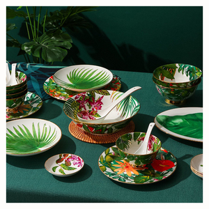 Catering Supplies Wholesale Easter Green Bone Nordic Dining Plate <b>Set</b> Tableware Wedding Dinner Plate - Product Image 1
