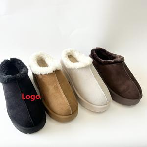 รองเท้าบูทลุยหิมะสำหรับผู้หญิงแพลตฟอร์มนางเงือกสำหรับฤดูหนาว, รองเท้าบูตหุ้มหนังไมโครไฟเบอร์ให้ความอบอุ่นเพิ่มความสูง6.5ซม. - Product Image 1