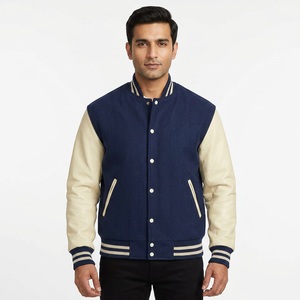 Customizable Varsity <b>Jacket</b> Durable Wool Blend Vintage Style Detailed Embroidery Letter <b>Patch</b> for High School Graduations Canvas - Product Image 1