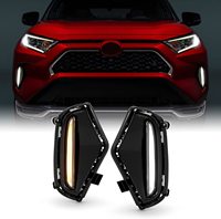 Feux de brouillard à LED DRL avec clignotants intégrés pour pare-chocs de voiture, compatibles avec RAV4 2019-2023