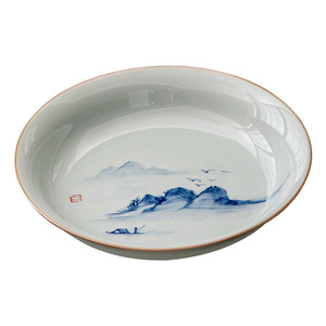Bandeja de té de cerámica pintada a mano con diseño de paisaje escénico redondo para ceremonia del té, uso decorativo - Product Image 5
