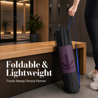 Tapis de yoga TPE personnalisé avec logo, 6 mm, bicolore, tapis d'exercice professionnel, ensemble de 5 pièces, de l'usine MJD, certifié SGS