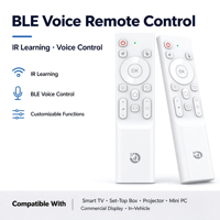 Télécommande intelligente 16 touches avec commande vocale BLE et apprentissage IR, télécommande sans fil pour systèmes audio-vidéo embarqués OEM ODM
