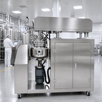 XINYOU 10L Homogénéisateur émulsifiant à levage hydraulique et aspiration, Agitateur pour la fabrication de cosmétiques, Décharge inclinable automatique
