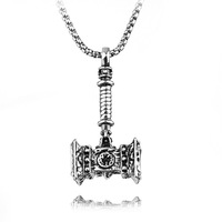Collier pendentif Marteau de Thor en acier titane style punk KABA Jewelry