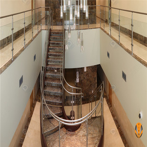 PRIMA Main courante de rampe populaire et bon marché Main courante en verre Poteau en acier inoxydable Balustrades de rampe en verre - Product Image 6