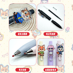 Zootopia Custom Logo Cartoon Pen <b>Plastic</b> Press Closure Promotional Pen General Use - Product Image 2