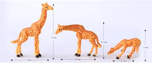 Realistische Mini-Spielzeug Wildtier Königreich Modell Set Kinder kleine Kunststoff bunte Farm große Giraffe Skulpturen Statue Figuren