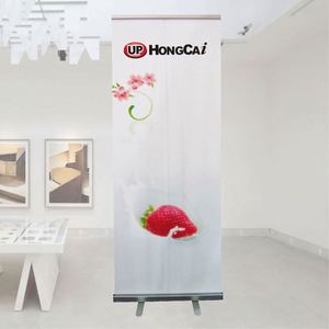 Portable <b>Roll</b> up Banner Stand Large Foot Polyester <b>Roll</b> up Banner Vertical Retractable Banner - Product Image 1