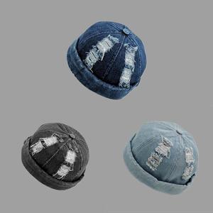 <span class=keywords><strong>Chapeau</strong></span> de Propriétaire en Gros Mode Personnalisé en Coton Denim Délavé Style <span class=keywords><strong>Docker</strong></span> Rétro Sans Bord pour Hommes - Product Image 1