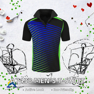 Camisetas Deportivas de Corte Regular a Cuadros, de Poliéster y Algodón, 240g, Ligeras y Cómodas, con Logotipo Frontal, Estilo Casual para Todas las Temporadas - Product Image 2