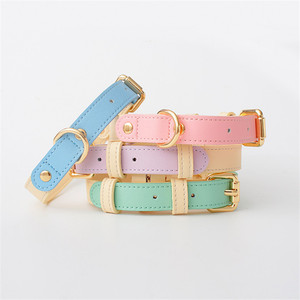 Accesorios para mascotas, collar y correa para mascotas para perros pequeños, medianos, gatos, collar ajustable, collares de cuero para perros, conjunto de correa - Product Image 2