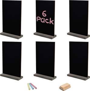 Lot de 8 petits tableaux noirs sur pied pour écrire, <span class=keywords><strong>ardoise</strong></span> double face, panneaux de buffet, étiquettes de <span class=keywords><strong>prix</strong></span>, support pour carte de boissons pour anniversaire - Product Image 4