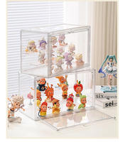 Boîte de présentation de figurines de luxe, empilable, transparente, en acrylique, pour figurines d'anime, organiseur de figurines