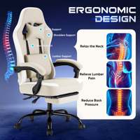 Chaise de jeu AJUNION Chaise d'ordinateur robuste Cadre en acier renforcé Chaise de joueur 300lbs Roulettes pivotantes à 360 ° Mobilité silencieuse